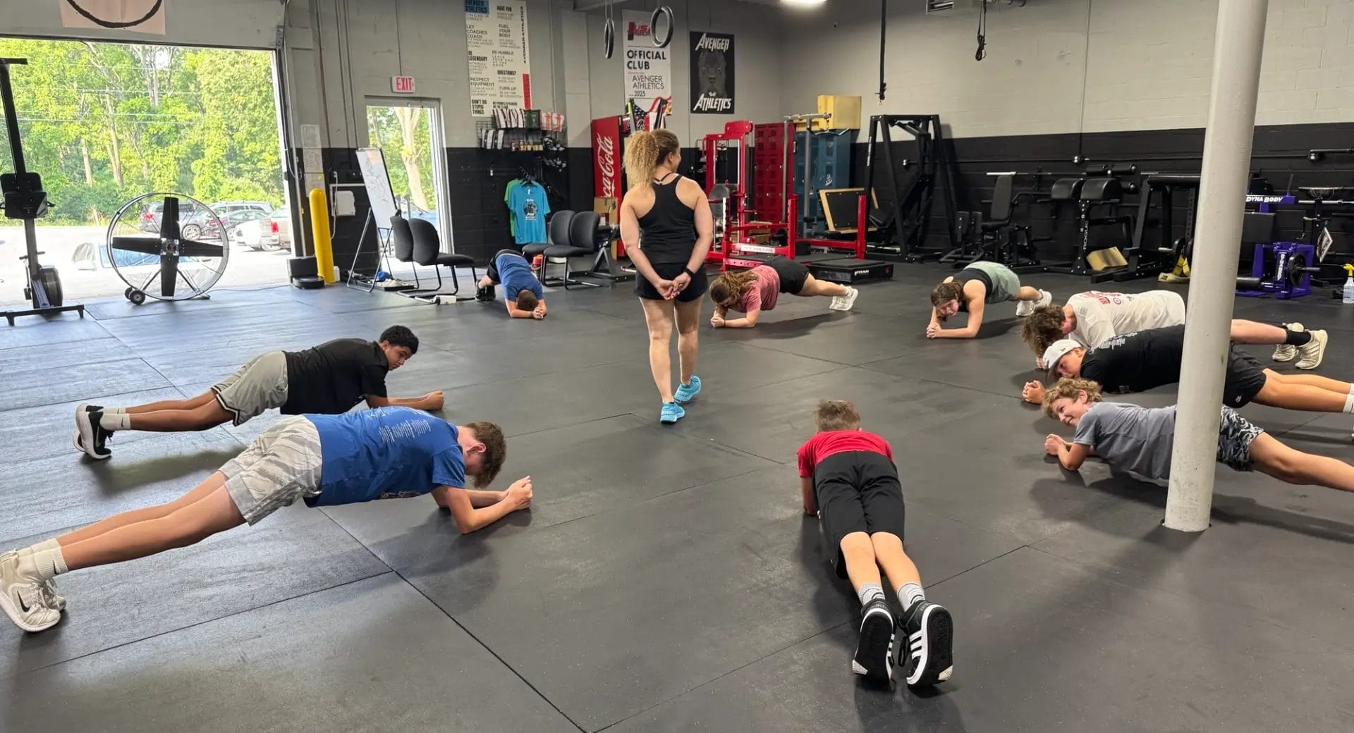 Avenger Athletics youth group training session